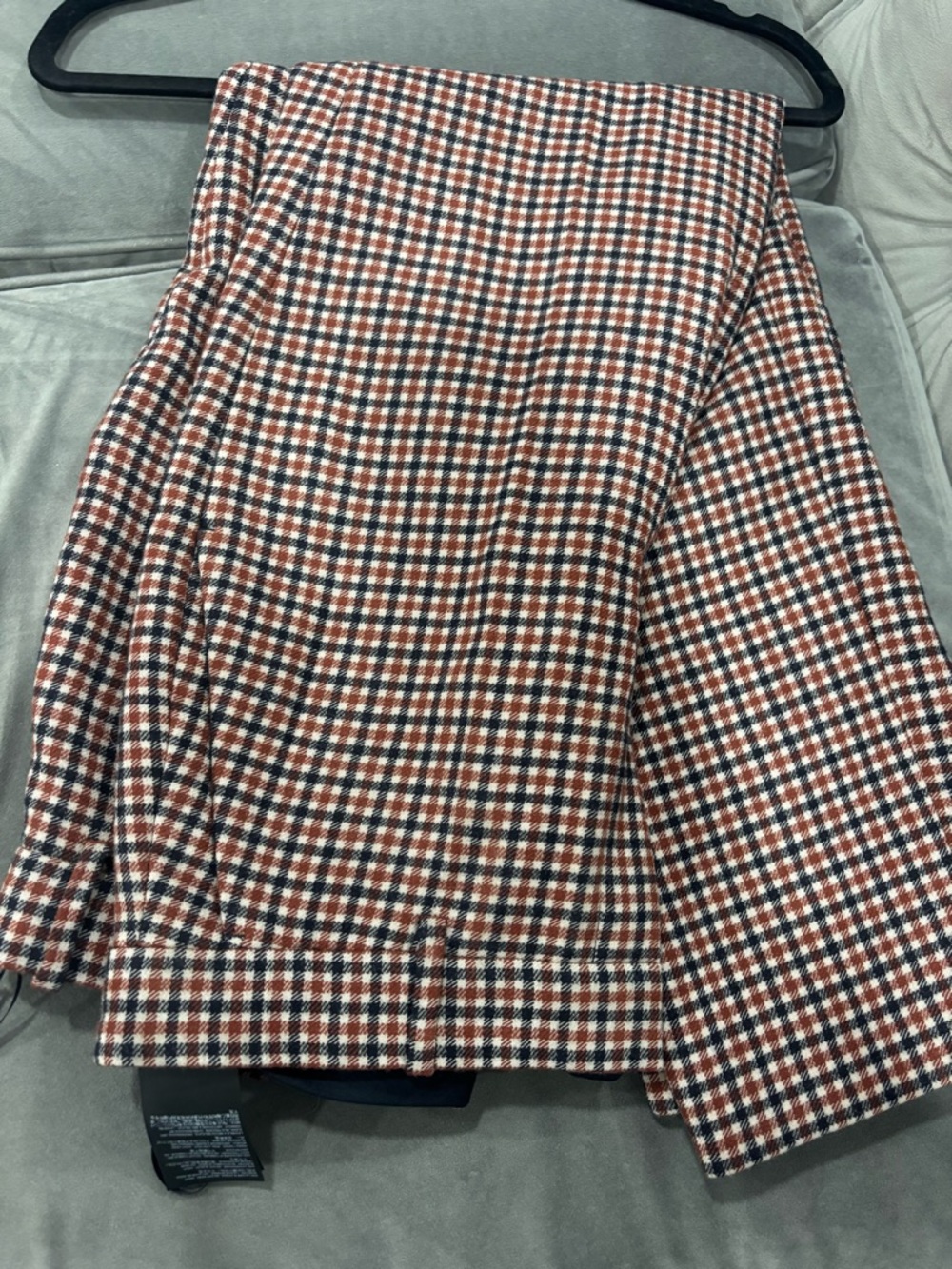 Balenciaga Checked Circle Skirt in Rust, Black & White